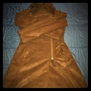Small VINTAGE suede shell, Fur coat.